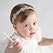 RQJ Baby Girls Stretchy Diamond Gold Headbands Newborn Lace Flower Princess Hair Crown