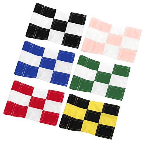 KINGTOP Checkered Golf Flag with Plastic Insert, Putting Green Flags
