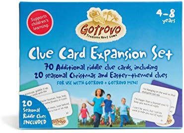 Gotrovo EXPANSION PACK for Gotrovo Treasure Hunt Game/Toy. 70 exciting new riddles including Clues for Seasonally Themed Christmas Games and Easter Hunts.