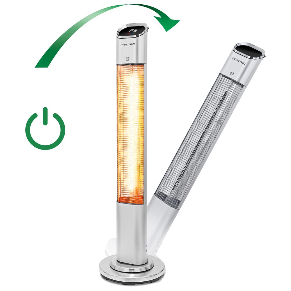 TROTEC Infrarotheizung Standgerät IRS 2050 E – Heizleistung 200 W / 2000 W – Heizstrahler, IP25, inkl. Fernbedienung, 9 Heizstufen, Timer-Funktion 4