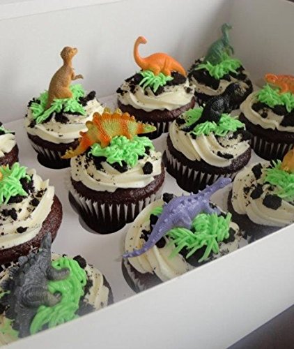 Mini Dinosaurs Toys Cupcake Toppers, Dinosaur Cake Decoration Figures For Dinosaur Theme Parties