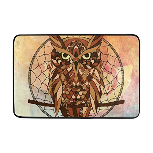 Mrmian Dream Catcher Owl Rubber Non-Slip Entry Way Floor Mat Outdoor Indoor Decor Rug 23.6"(L) x 15.7"(W) Doormats