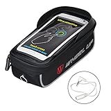 WATERFLY Bike Bag, Frame Bike Bag with Waterproof Touch Screen Bicycle Handbar Front Phone Holder for iPhone 7 Plus 8Plus 6 Plus/Samsung Galaxy s7 Note 7 Cellphone Below 6.0 Inch with Sun Visor