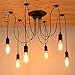 LemonBest 6 Head E27 Vintage DIY Ceiling Chandelier Light Fixtures Antique Adjustable Flush Mount Pendant Light Lamp