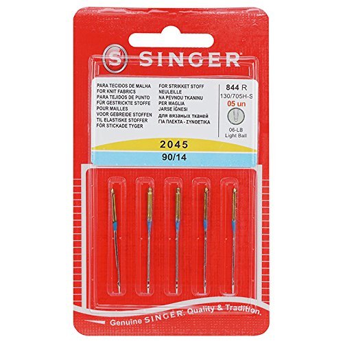 Singer 2045 Ball Point Stretch Sewing Machine Needles, Size 90/14 (130/705 H-S)