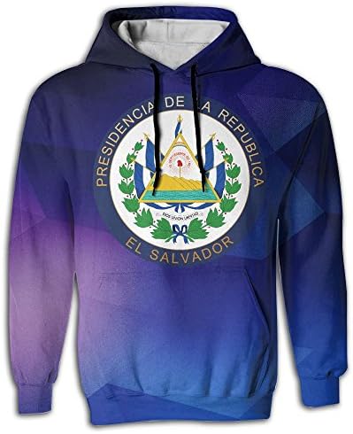 XLLXFF Men's Stylish Seal Of The President Of EL Salvador Best Big Pockets Designer Cool Sweatshirts