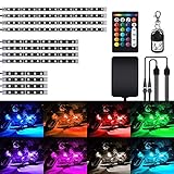 AMBOTHER 12Pcs Motorcycle RGB LED Atmosphere Light Kit Strips Multi-Color Accent Glow Neon Lights Lamp with Dual IR/RF Remote Controller for Harley Davidson Honda Kawasaki Suzuki KTM，1 Year Warranty