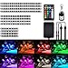 AMBOTHER 12Pcs Motorcycle RGB LED Atmosphere Light Kit Strips Multi-Color Accent Glow Neon Lights Lamp with Dual IR/RF Remote Controller for Harley Davidson Honda Kawasaki Suzuki KTM，1 Year Warranty
