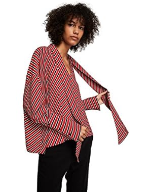 Women's Striped Bow Blouse