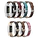 HOMEKE Replacement Bands for Fitbit Charge 2, Genuine Leather Bracelet Strap with Stainless Steel Buckle