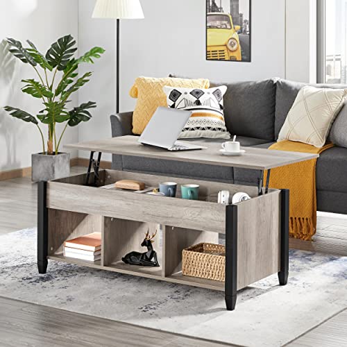 Yaheetech Gray Coffee Table, 47.5in Lift Top Coffee Table with Storage