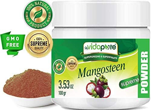 Mangosteen Powder Freeze-Dried, Pure Natural RAW Gluten-Free, Non-GMO. Natural Booster, Superfood Powder for Smoothie, Beverages. 3.53 oz – 100 gr. by myVidaPure