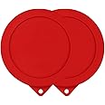 Sophico 4 Cup Round Silicone Storage Cover Lids Replacement for Anchor Hocking and Pyrex 7201-PC Glass Bowls (Container not Included) (Red-2 Pack)