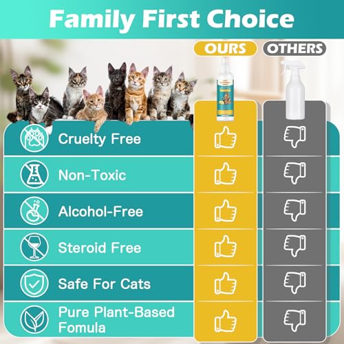 QROHIPX Natural Cat Deterrent Spray, Safe for Indoor & Outdoor, No Trace Residue Formula, Protect Furniture & Garden, Upgraded Cat Training Essential (200ML)