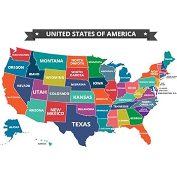 Amazon com UNITED STATES MAP GLOSSY - 51038XOTysL. SL500 AC SS350 