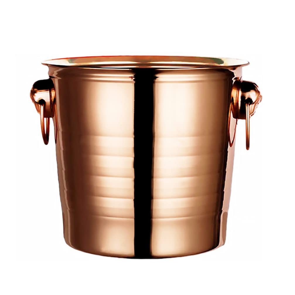 ice Bucket for Cocktail bar Scoop Black Box- Thicken Stainless Steel Ice Bucket Bar Creative Ice Storage Barrel Rose Gold