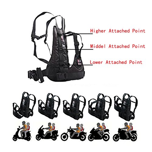 LOLBUY High Strength Childrens Motorcycle Safety Harness Can be Adjusted Up and Down,Black.