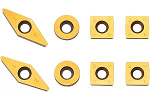 TITANIUM Coated Replacement Wood Turning Carbide Tip Set for VINWOX 3 PCS & 4 PCS Carbide Turning Tool Set, 2 of each Finisher, Detailer, 4 of 2" Straight/Radius Combo, Pack of 8