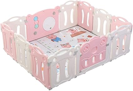 pink and grey playpen
