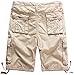 WenVen Men's Summer Cotton Twill Cargo Shorts, Light Khaki, 38