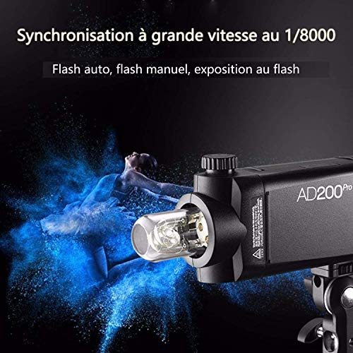 Godox AD200Pro AD200 Pro TTL Flash de Studio 200Ws 2.4G HSS 1/8000s Flash Double Tête avec Batterie Lithium Haute Performance Compatible for Nikon Canon Sony Fuji Olympus Panasonic Pentax Caméra - Image 5