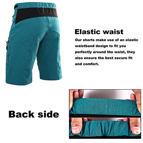 Hiauspor MTB-Cycling-Hiking-Bike-Shorts Blue - Thumbnail 3