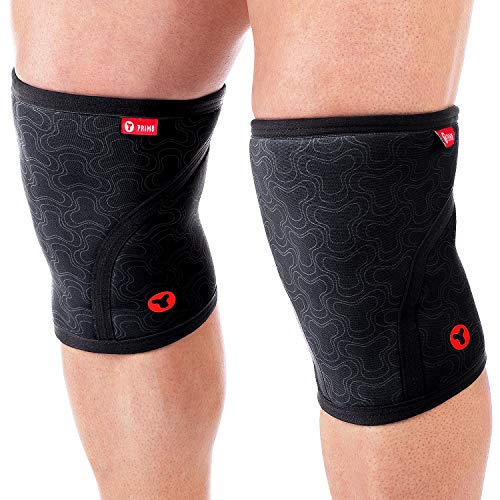 PRIM8 Knee Sleeves - 7 mm Neoprene Sleeves for Cross Training, WODs, Weightlifting, Squatting, Bodybuilding and Powerlifting - Top Quality Fitness Gear - Unisex Knee Support (Black, X-Large)