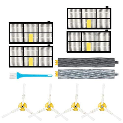 Vacuum Accessories For iRobot Roomba 800 & 900 Series 980 960 961 860 870 871 880 894 861 864 Model Replacement Kit Replenishment Roomba 15pcs Parts Set HEPA Filters Side Brushes Debris Extractor