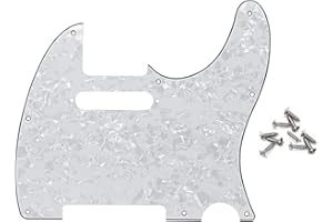 ROZILO 8 Hole Tele Pickguard Pick Guard Scratch Plate for Telecaster USA/Mexican Fender White Pearl
