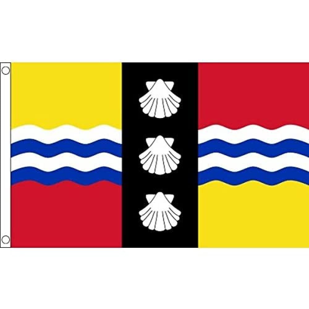 AZ FLAG - Bedfordshire County Flag - 3x5 Ft - 100D Polyester County Of Beds. - England Banner with Two Metal Grommets - Fade Resistant - Vivid Colors - 3' x 5' Feet - 150x90 Cm