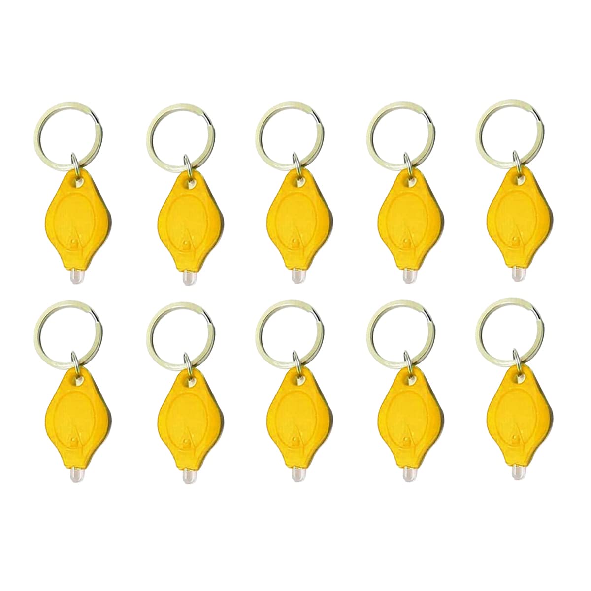 Boxonly Mini Keychain Torches UV Flashlight Money Checker Key-Chain LED Light Key Ring Light Torch Yellow 10PCS