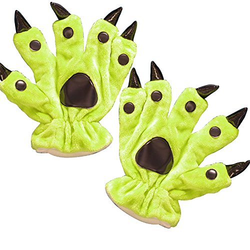 Zhongyu Onesie Kigurumi Pajamas Gloves Cosplay Costume Plush Paw Prop