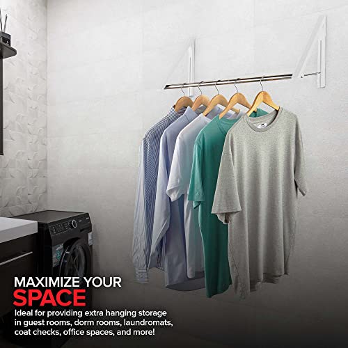 Double Foldable Clothing Rack w/Extension Rod, WallMounted Retractable