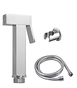 SBD Square Health Faucet Brass with 1m Stainless Steel Tube ans ABS Hook