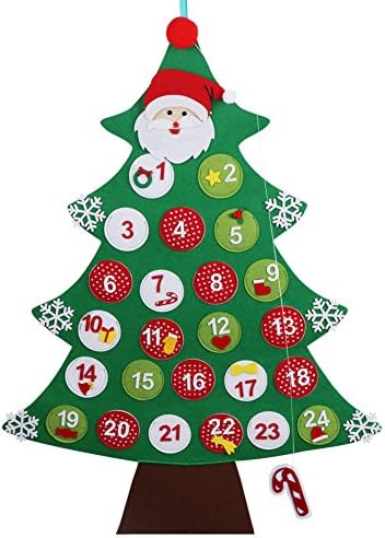 Kids DIY Felt Christmas Tree with Ornaments Children Christmas Gifts for 2018 New Year Door Wall Hanging Xmas Decoration (Number)