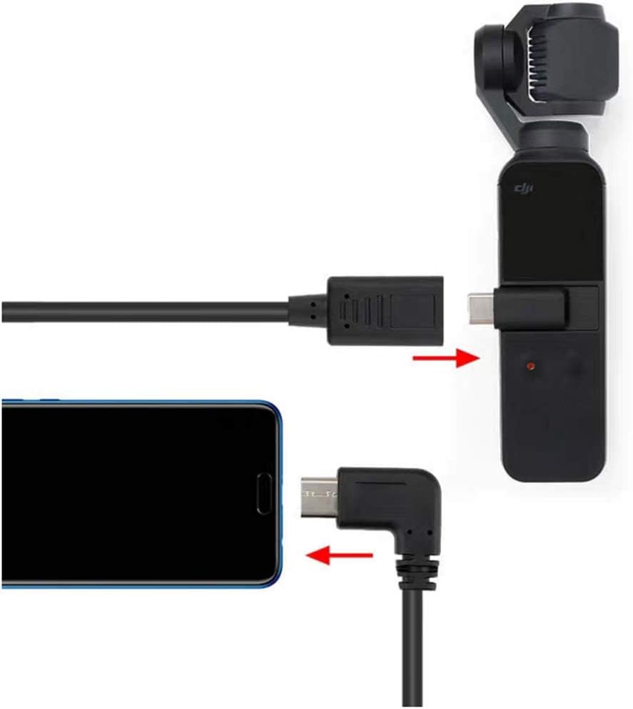 Osmo Pocket USB Cable, Universal Type-C USB Cable Extension Cord Female Connector Adapter Cable for DJI OSMO Pocket Accessories(11.2 inch)