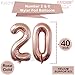 KatchOn, Rose Gold 20 Balloon Number - 40 Inch, Pack of 12 | 20 Balloons with Confetti | Cute 20 Birthday Decorations for Her | 20th Birthday Balloons | Happy 20th Birthday Decorations for Women