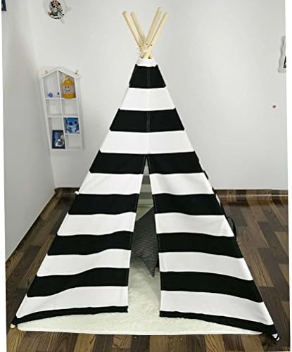 Teepee Kids Play Tent kids play house in White and black stripe