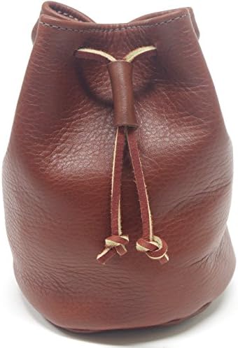 Leather Pouch Medieval, Renaissance, Medicine, Drawstring Style Purse for Coins, D20 Polyhedral Dice (Brown)