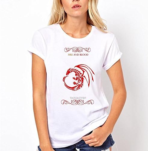 House Targaryen, Game Of Thrones for Women T Shirt (3X-Large, White)
