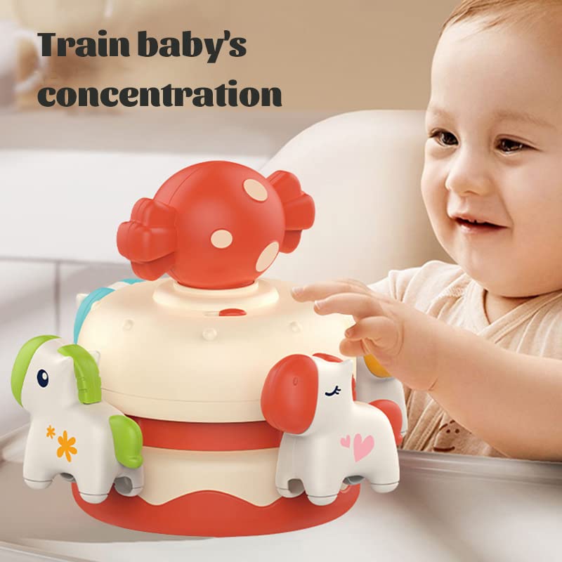 MENG YANG 6 to 12 Months Baby Sound Toy Infant Rotating Carousel Horse