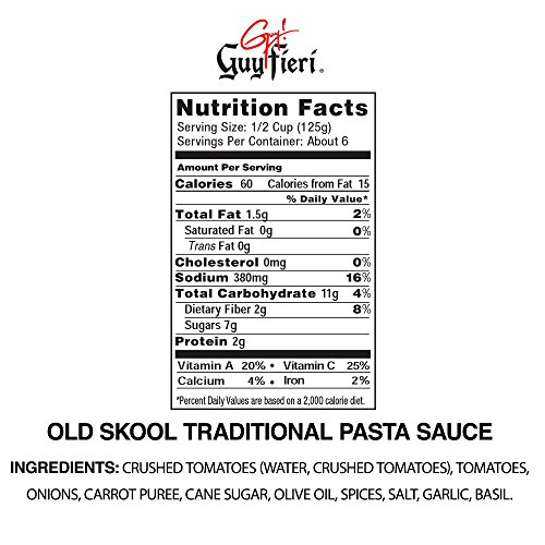 Guy Fieri Old Skool Traditional Suace 25 oz Spicy Tomato Sauce 25 oz Pepperoni Marinara Sauce 25 oz (3 Pack)