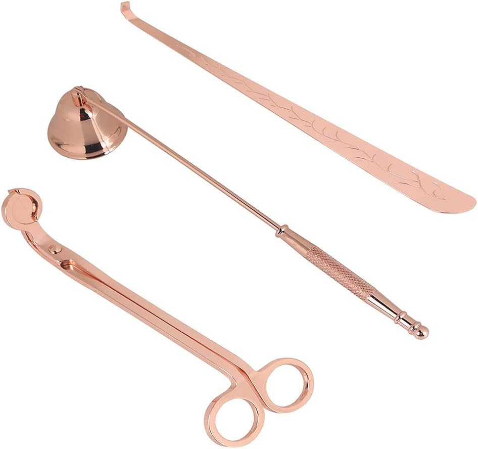 Kilisa Candle Snuffer, Wick Snuffer,Candle Wick Trimmer,Candle Snuffer and Wick Trimmer,Candle Snuffer & Candle Accessory Set (Rose Gold)
