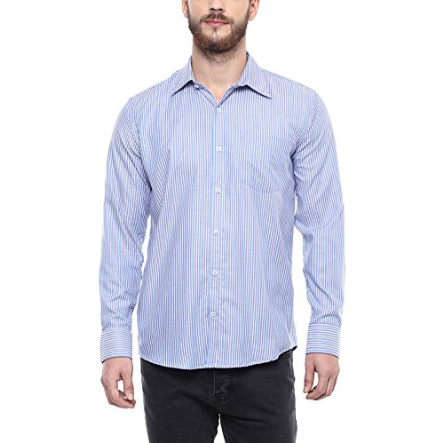 american crew men's stripes shirt with pocket (blue)