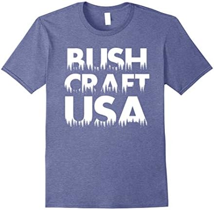 Mens Bushcraft USA Bush Craft Wilderness Survival T-shirt 2XL Heather Blue