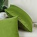 CaliTime Pack of 2 Cozy Throw Pillow Covers Cases for Couch Sofa Bed Solid Ultra Soft Gorgeous Velvety Faux Cashmere 18 X 18 Inches Olive Green
