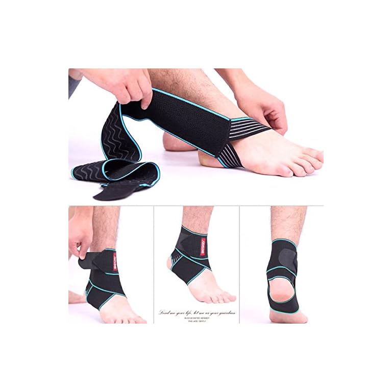 BESKEY Ankle Support Brace Adjustable Breathable Elastic Nylon Material