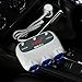 MEIDI 120W 3-Socket Cigarette Car Lighter Power Adapter DC Outlet Splitter with 12V/24V Dual USB Car Charger for Smartphones - White