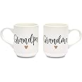Sparkle and Bash 2-Piece Grandpa and Grandma Coffee Mugs for Tea and Grandparent Announcement - 15 Oz Coffee Mug Set