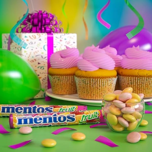MENTOS HOLIDAY CHEWY CANDY MINT ROLL, FRUIT, CANDY FOR CHRISTMAS STOCKING STUFFERS FOR ADULTS & KIDS, PARTY, CONCESSIONS, OFFICE, NON-MELTING, 14 COUNT (PACK OF 15) – PACKAGING MAY VARY